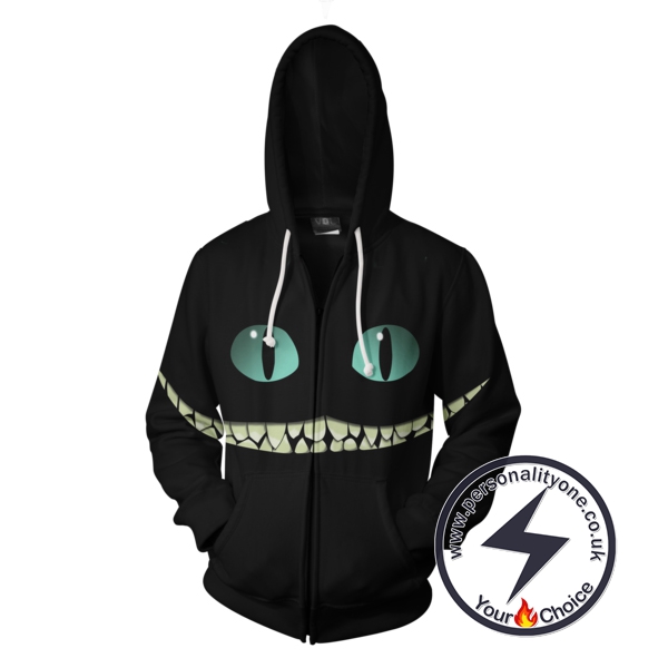 Cheshire Cat Smile Zip Up Hoodie Jacket